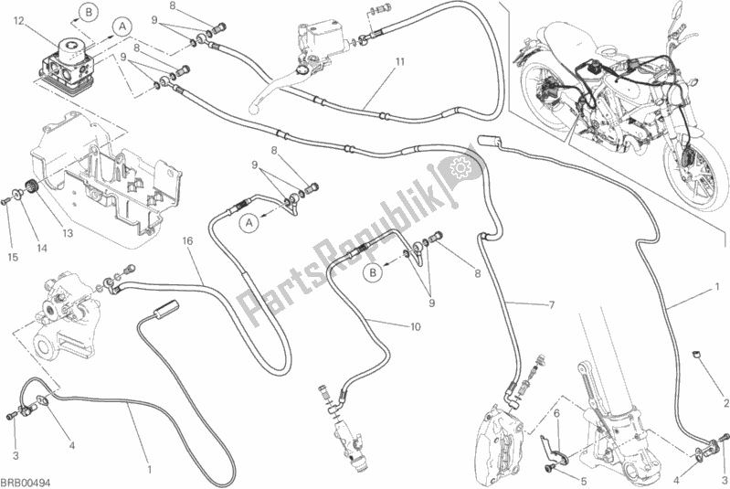 Todas as partes de Sistema De Freio Antitravamento (abs) do Ducati Scrambler Flat Track Brasil 803 2017
